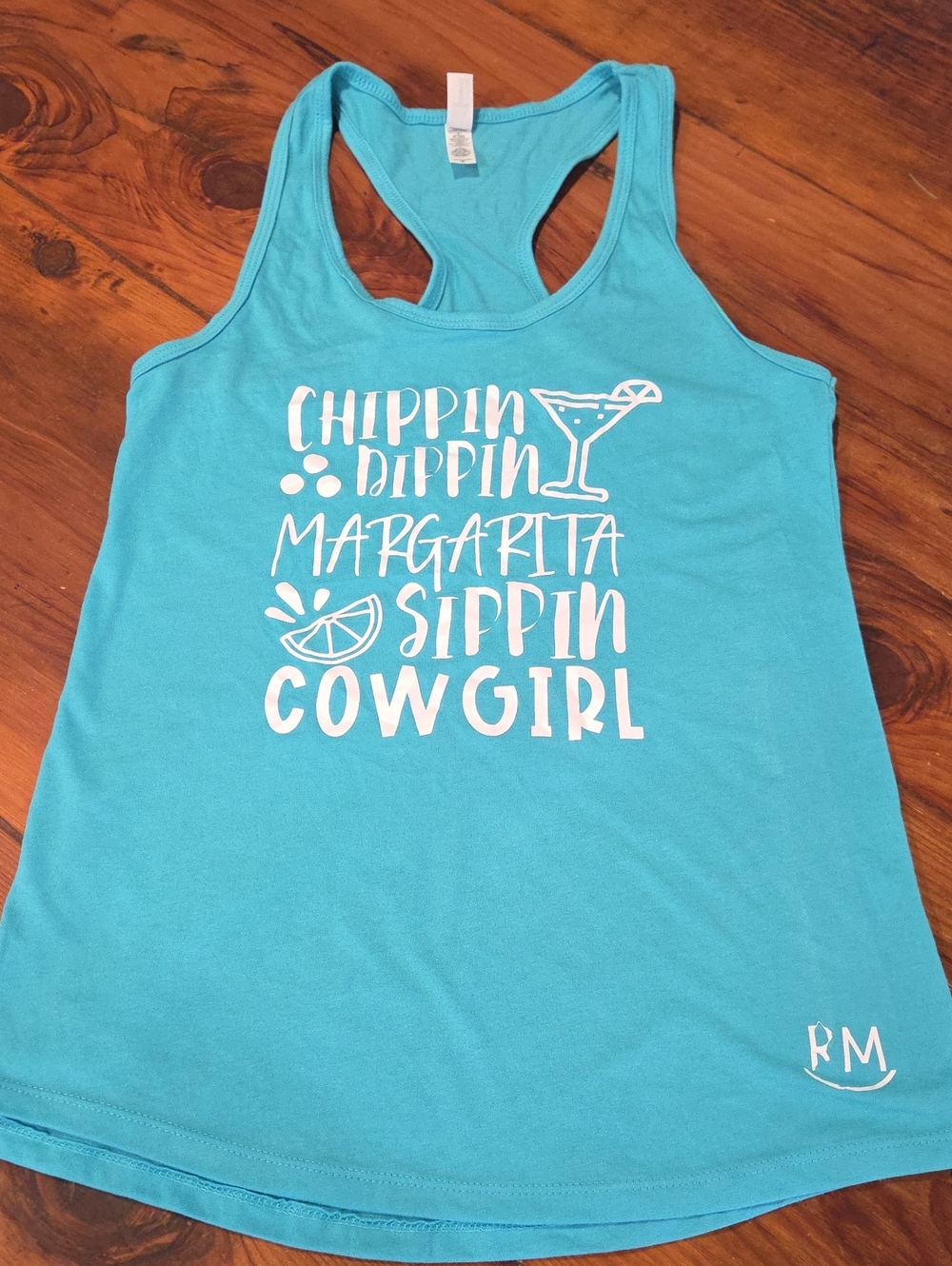 Cowgirl Margarita Chppin' Tank Top – Turquoise